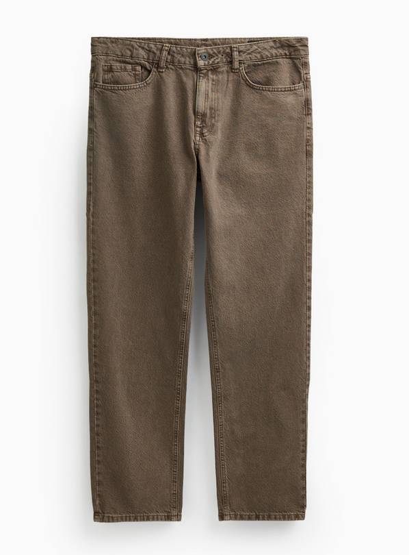 Light Brown Straight Leg Jeans 42R